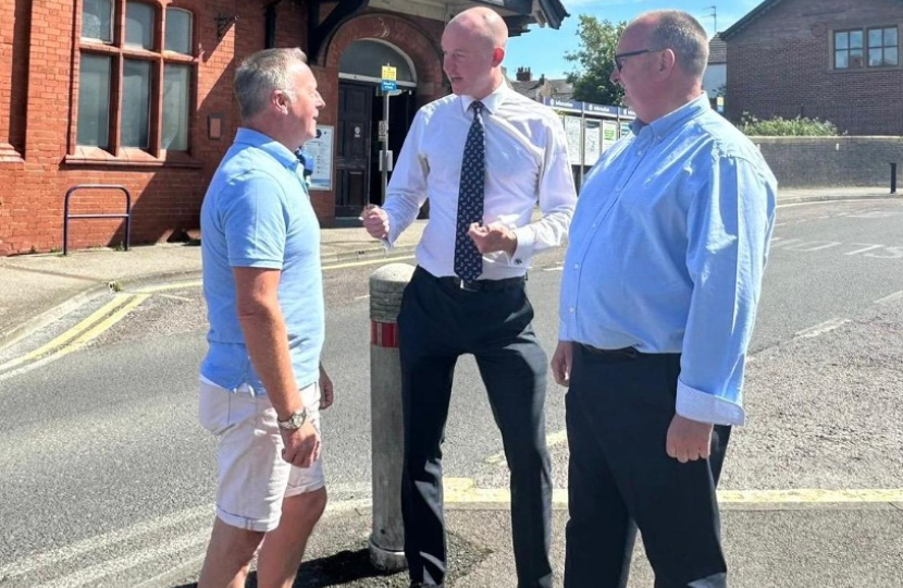 Andrew with Cllr Peter Le Marinel and County Councillor Alf Clempson