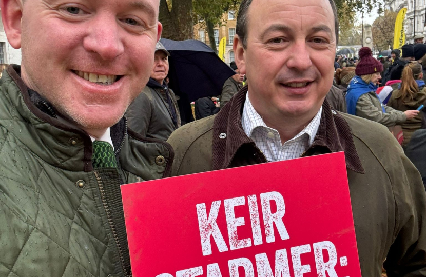 Andrew protesting with local Farmers