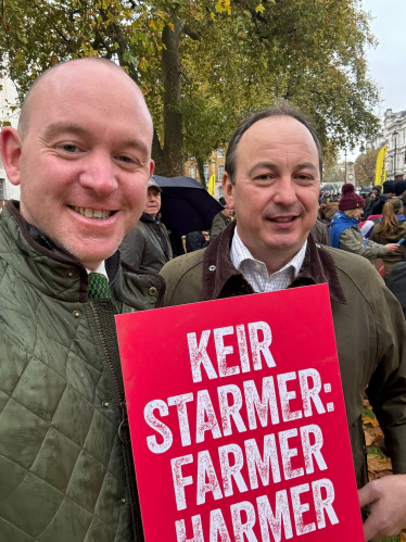 Andrew protesting with local Farmers